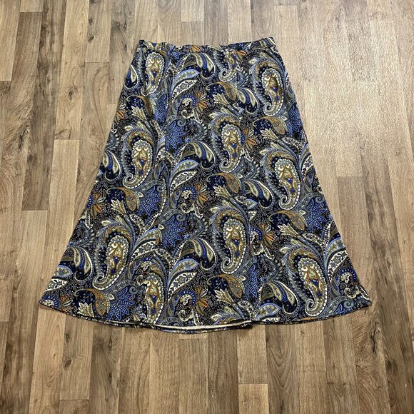 Notations Paisley Midi Trumpet Skirt Size XL - Picture 1 of 6